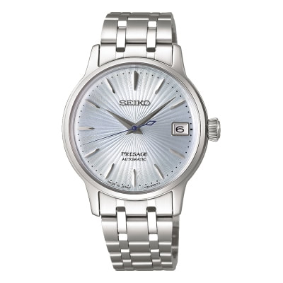 Seiko Presage Gents Automatic White Stainless Steel Bracelet Watch