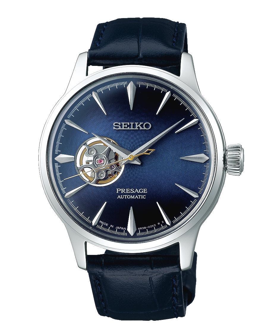 Seiko Gents Presage Cocktail Time 'Blue Moon' Automatic Strap Watch